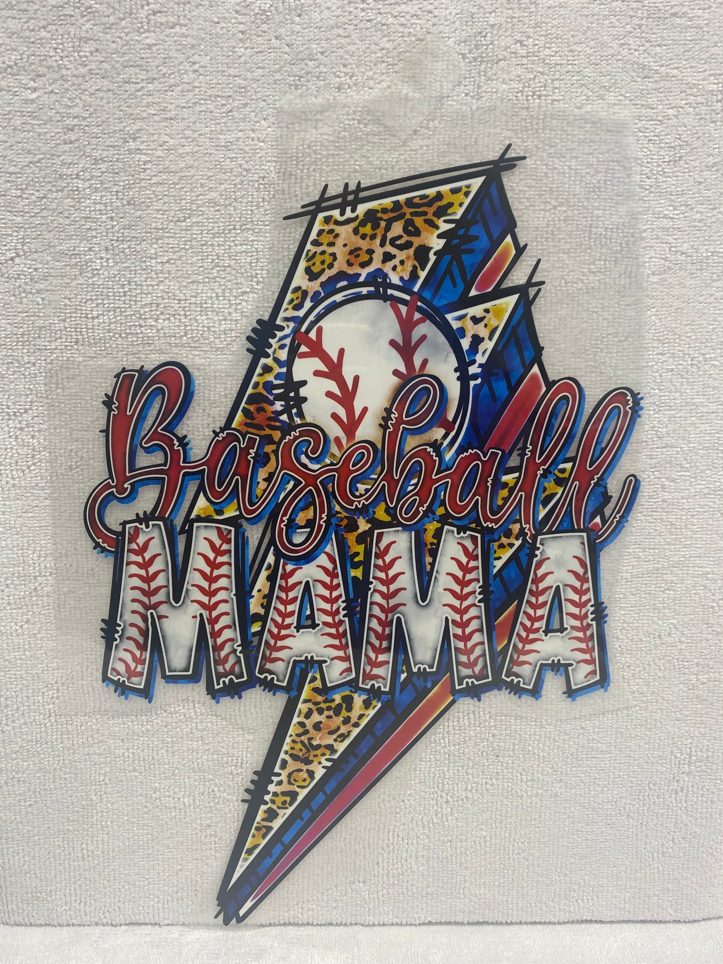 Baseball Mama Lightning Bolt Transfer