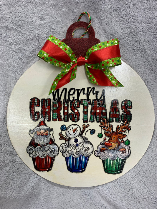 Merry Christmas Cupcakes Ornament Style